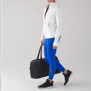 Lululemon Inspire Tight II Mesh Mid Rise Zip Pockets Cerulean Blue